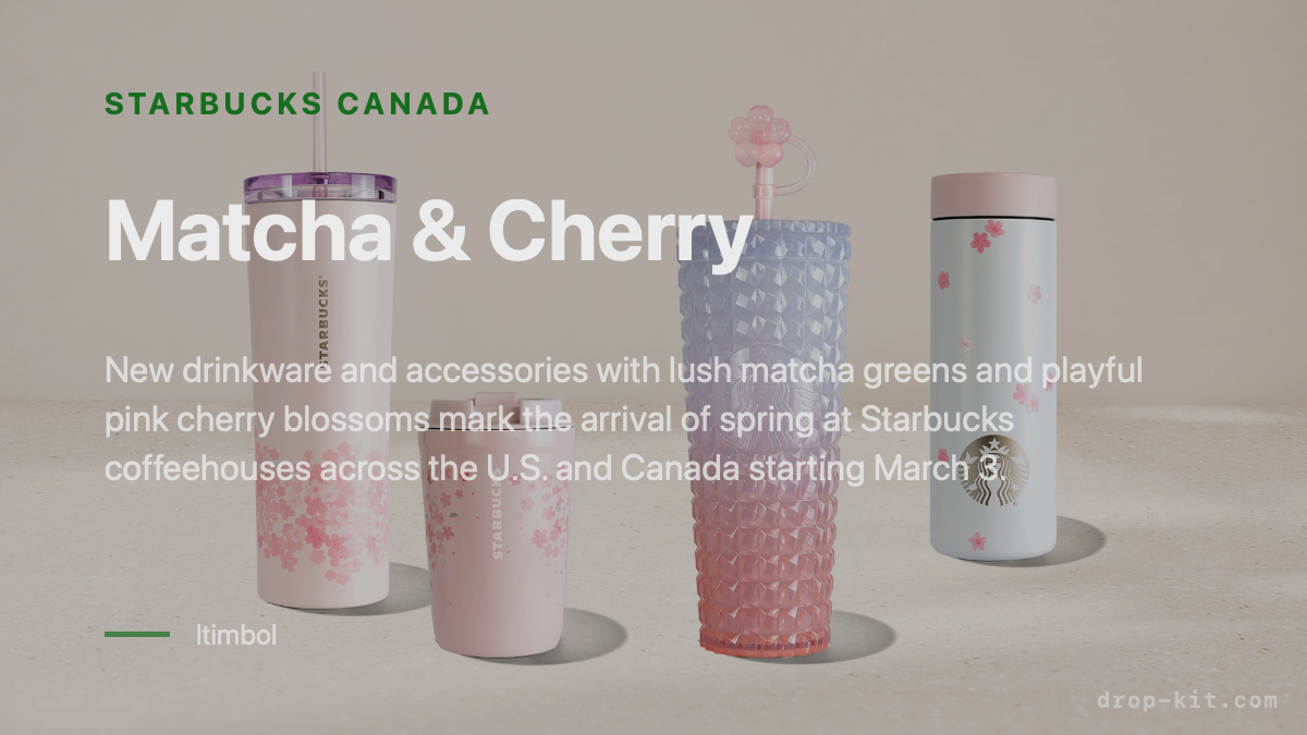 Editorial landscape post made with Drop Kit — Starbucks Matcha & Cherry product launch banner